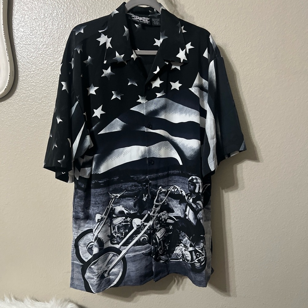 VINTAGE Dragonfly Shirt XL
Fonda Easy Rider American Flag USA
Biker AOP Y2K